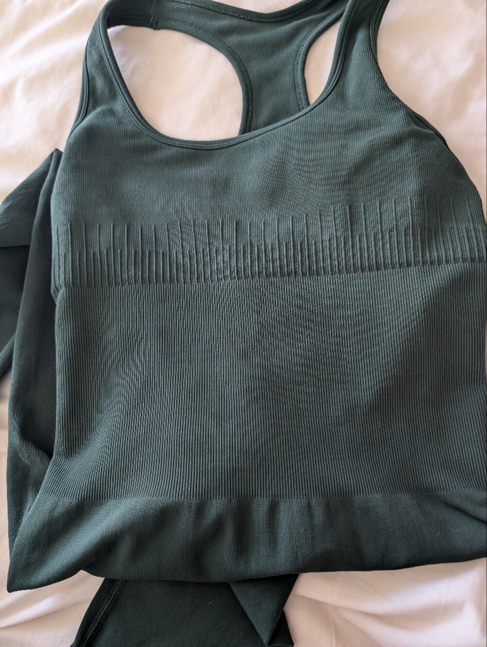 Ribbed Sweater Top in Olive Green